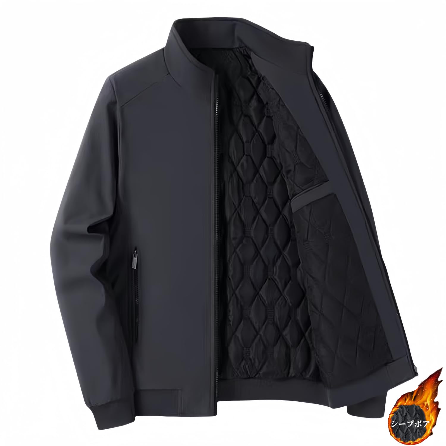 [Meritailor] メンズ 冬 ダウンジャケット ジャンパー ブルゾン コート カジュアル アウター 長袖 暖かい バイクジャケット 防寒 中綿 軽量 防風 無地 通勤 ゆったり おしゃれ アウター