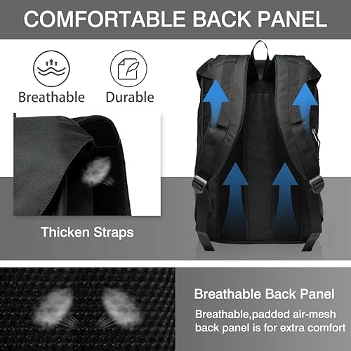 Miniatura 6 de Mochila Vaschy informal resistente al agua para colegio universitaria unisex Negro BP160706BA