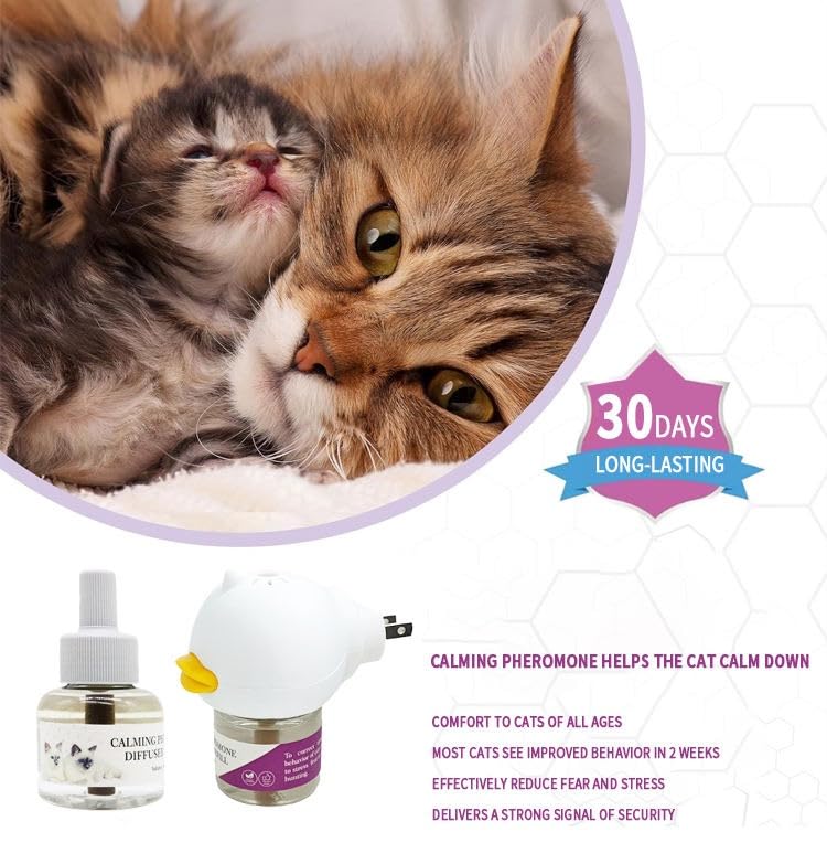 ELVIAN Advanced Cat Calming Diffuser Refills – 60-Day Pheromone Strength Formula, Effective Stress & Anxiety Relief for Cats, Helps with Scratching, Spraying, Loud Noises & Behavior Issues - image 6