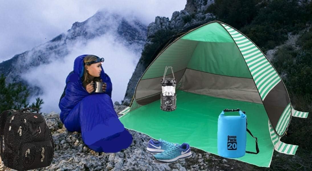 Lightahead Backpacking-Tents lightahead Automatic pop up uv Resistant 'uv50 ' Sun Shade Portable Camping Tent picnicing Fishing Hiking Canopy Easy Setup Outdoor Cabana Tents with Carry Bag