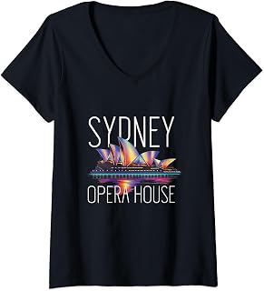 Womens Sydney Opera House - Artistic Representation Australia V-Neck T-Shirt