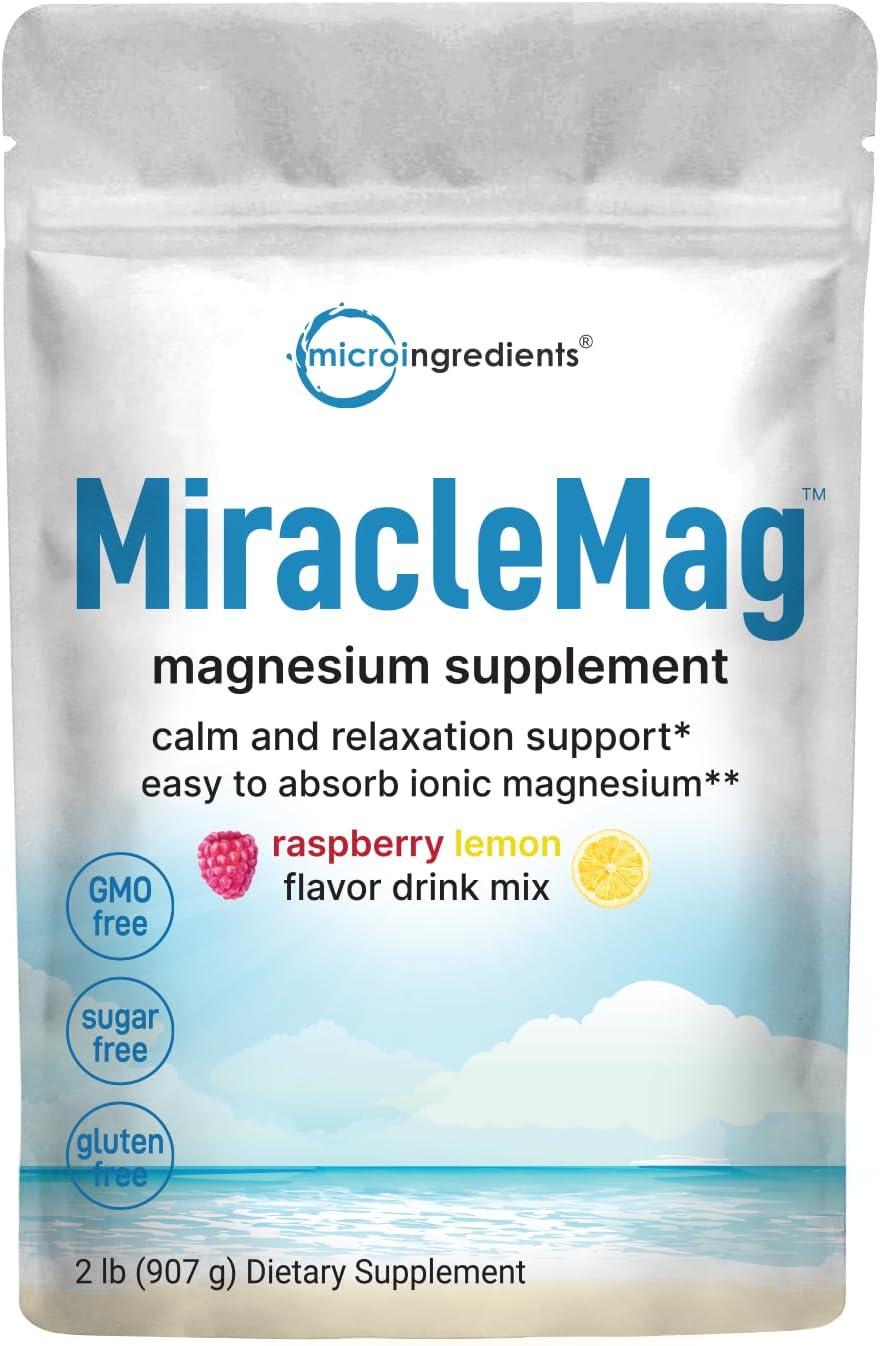 Calm Magnesium Powder, 2lbs | Magnesium Citrate Powder | Sweet Raspberry Lemon Flavored | Calm & Relaxation Mineral Support | Easily Absorbed | Non-GMO, Vegan, Sugar Free