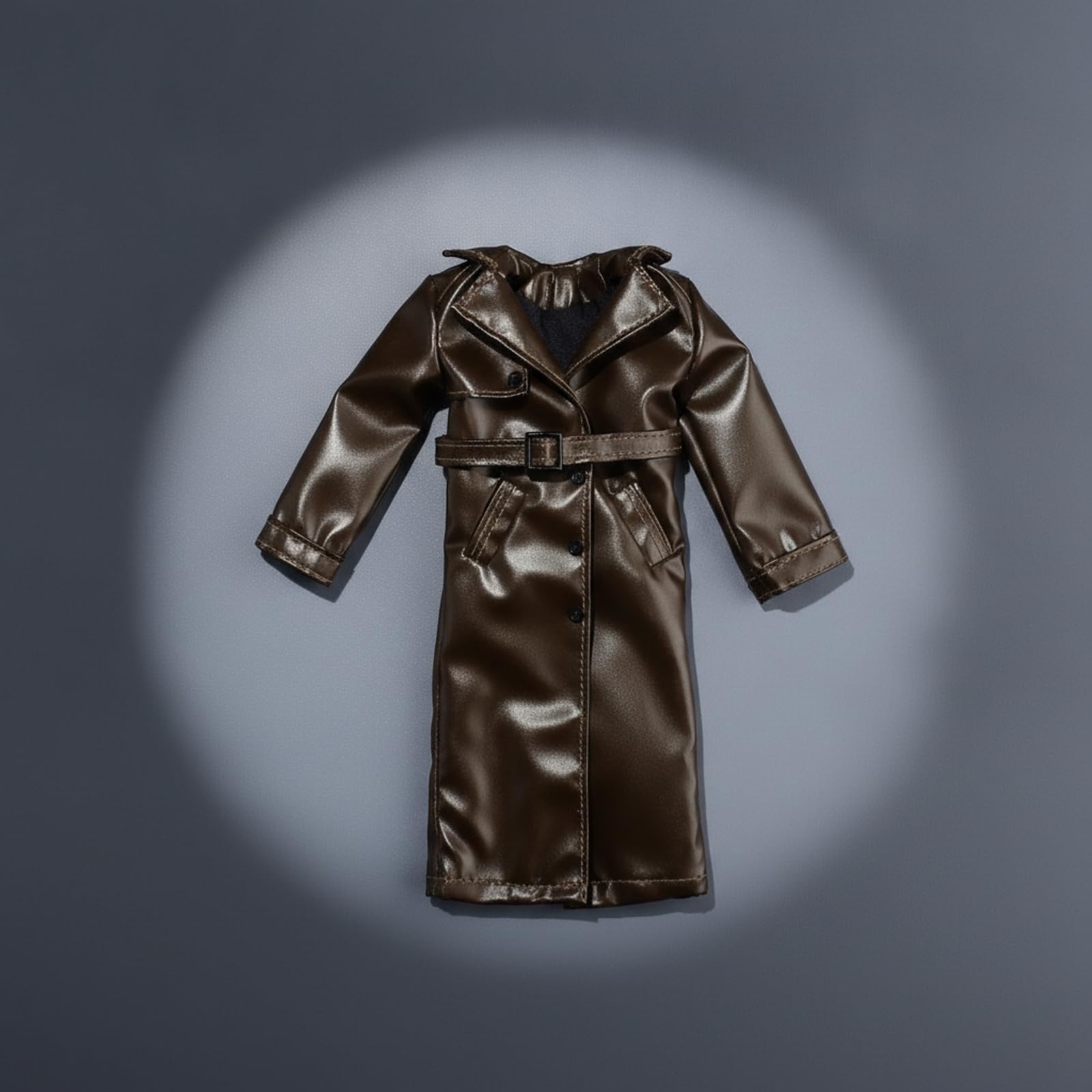 Cappotto Tattico in 1/12 per Bambola da Sei Pollici con Dritto Lungo Anteriori Oblique per Collezione, Viola Lucido