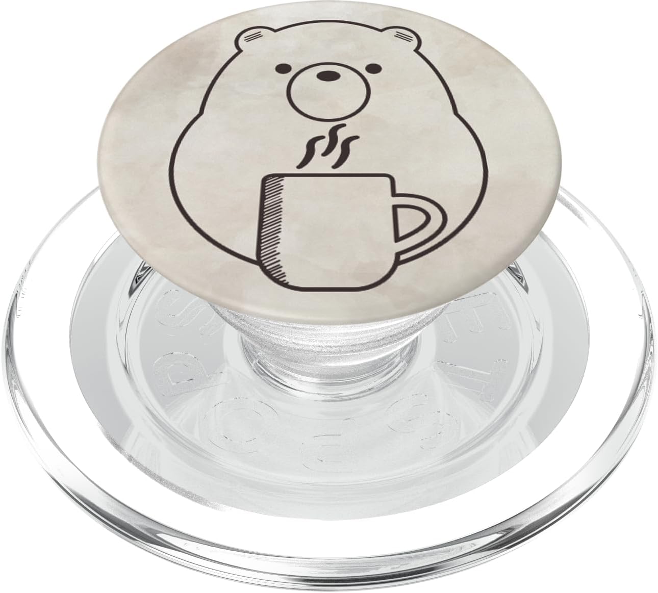 Polar Bear with Coffee Tea Bruin The Coffee Cute Animal PopSockets PopGrip for MagSafe