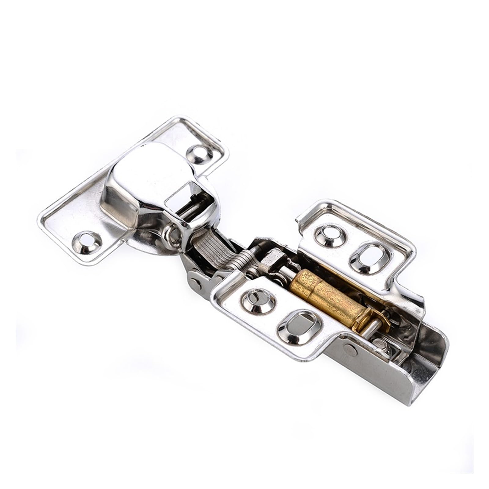 Stainless Steel Hydraulic Hinges Damper Buffer Soft Close for Cabinet Cupboard Door Hinge Furniture Hardware (Size : Full Overlay)