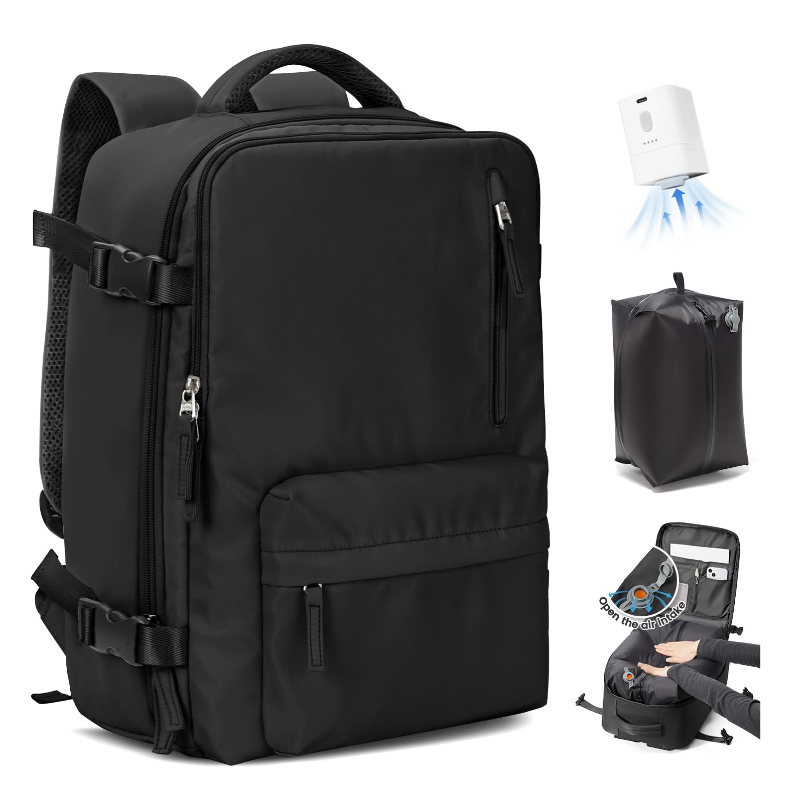 SZLX Zaino Ryanair 40x30x20 Sottovuoto con pompa Zaino Ryanair 40x20x25 Sottovuoto Bagaglio a Mano 40x30x20 Wizzair Zaino da Viaggio 45x36x20 Easyjet Donna Zaino Casual Laptop 14 Pollici Impermeabile