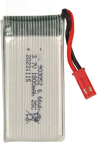 Miniatura 5 de Batería de litio de 3.7 V 1800 mAh 25C, RC Quadcopter Drone Helicóptero 903052 Batería de litio con enchufe rojo JST para X5SW RC Quadcopter Drone