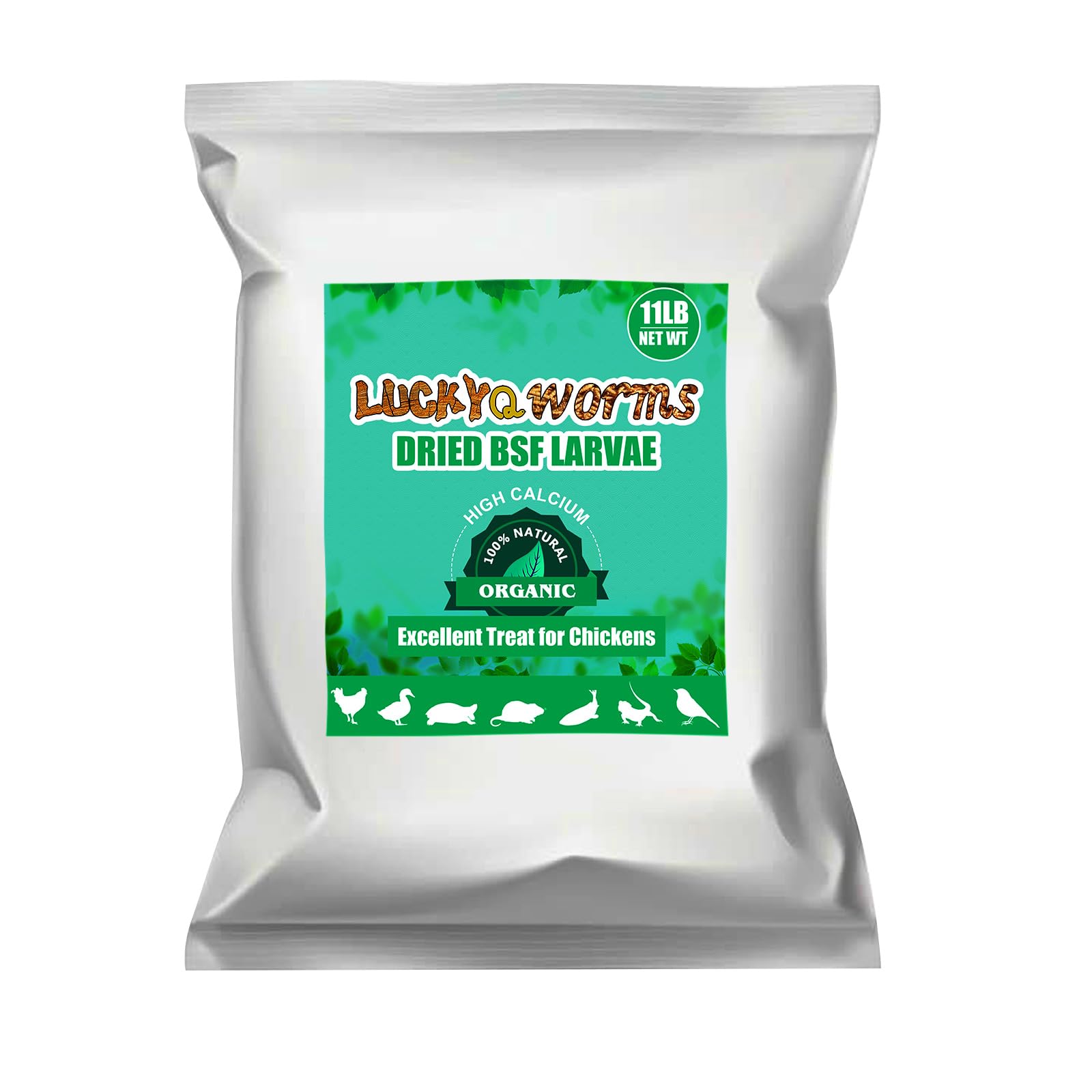 Dried Black Solidier Fly Larvae 11LBS, 85X More Calcium Than Mealworms High-Protein BSF Larvae Chicken Treats Non-GMO BSFL for Chickens, Hens, Ducks, Wild Birds