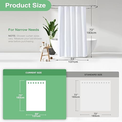 Vista 547 de Dynamene Cortina de ducha larga de tela negra – Cortinas de ducha de tela alta y resistente con textura de gofre, juego de cortina de baño de lujo