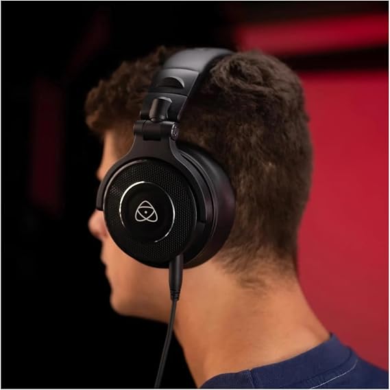 Atomos StudioSonic Professional Wired Over-Ear Headphones Studio Monitor Sound Quality for Recording, Mixing & Content Creation Black | 50mm High-Res Drivers, 10hz-40khz Response, Detachable Coiled Cable, 3.5mm Plus 6.3mm Plugs, 180 Degree Swivel