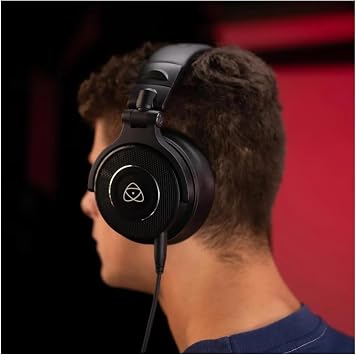 Atomos StudioSonic Professional Wired Over-Ear Headphones Studio Monitor Sound Quality for Recording, Mixing & Content Creation Black | 50mm High-Res Drivers, 10hz-40khz Response, Detachable Coiled Cable, 3.5mm Plus 6.3mm Plugs, 180 Degree Swivel