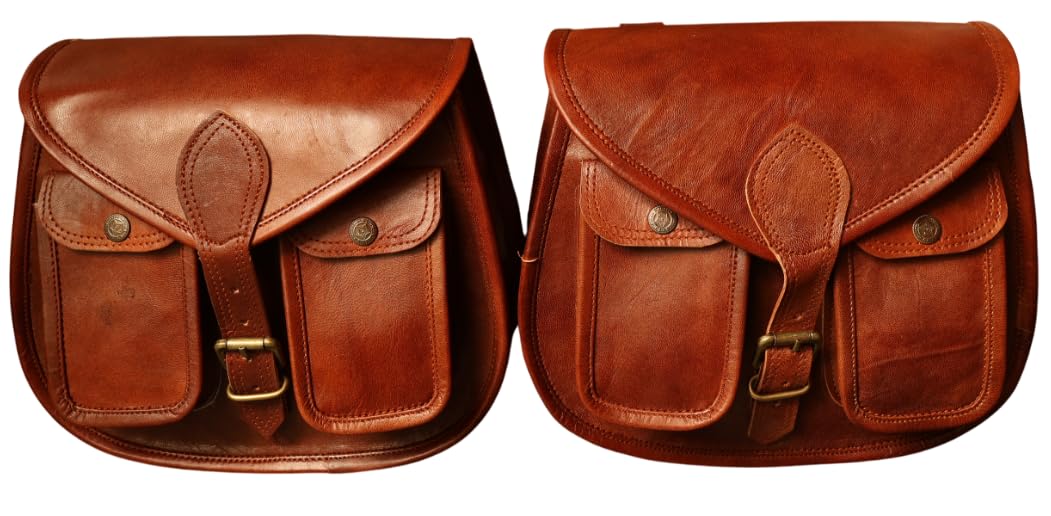 American Blue Sella Borsa per moto, laterale per bicicletta, pelle (2 tasche)