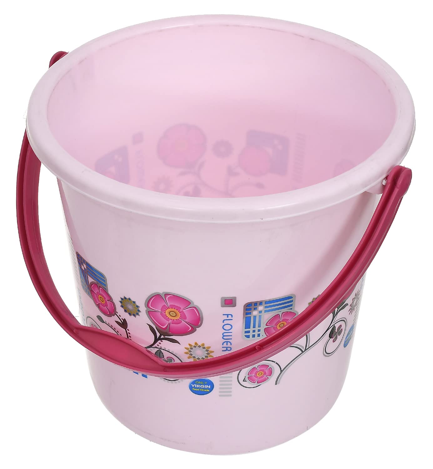 Kuber Industries Flower Printed Unbreakable Virgin Plastic Bucket for Home/Kitchen/Office, 18Ltr. (Pink)-47KM01194 (B09NGVC4K6) Amazon Price History, Amazon Price Tracker