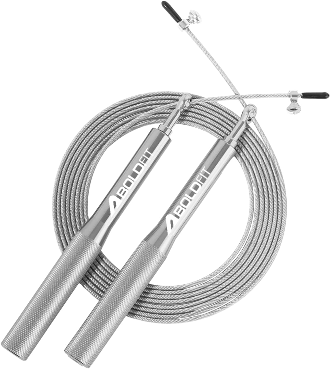 Boldfit Aluminium Skipping Rope for Men and Women Jumping Rope With Adjustable Height Speed Skipping Rope for Exercise, Gym, Sports Fitness Adjustable Jump Rope-Silver