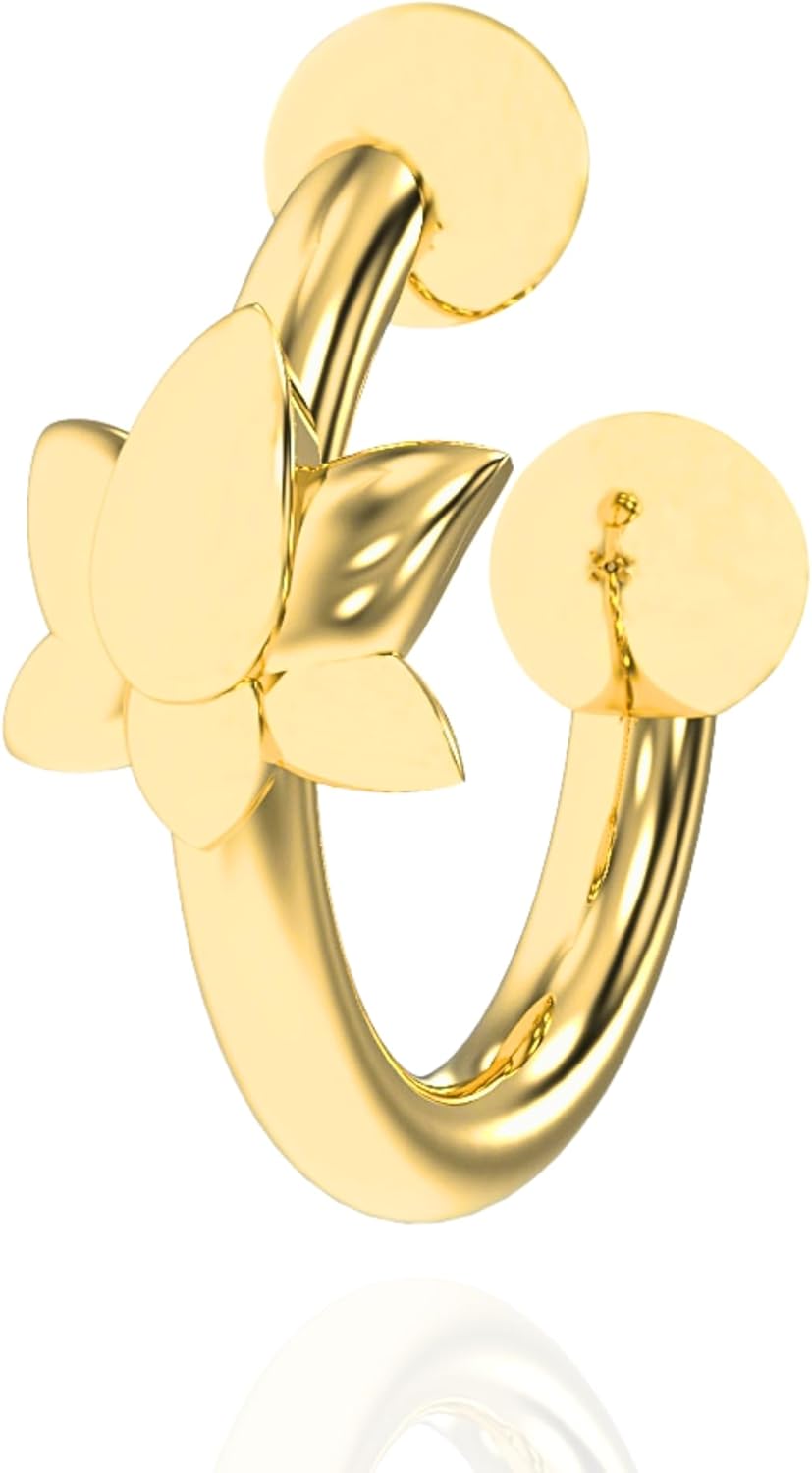 925 Sterling Silver 18K Gold Vermeil Nose Ring for Women and Girls, Dainty Hoop Nose Jewelry, Hypoallergenic Non Tarnish Fine Jewelry Gift for Her, Everyday Wear Nose Piercing Ring - Image 9