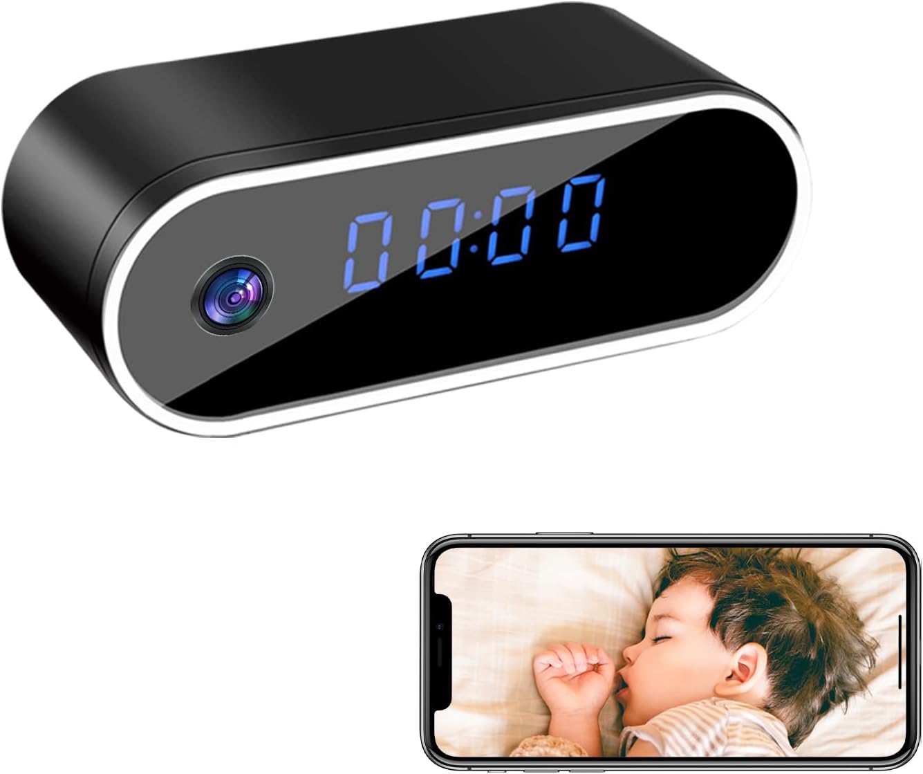 Hidden Camera Clock with 1080P WiFi Clock Cam