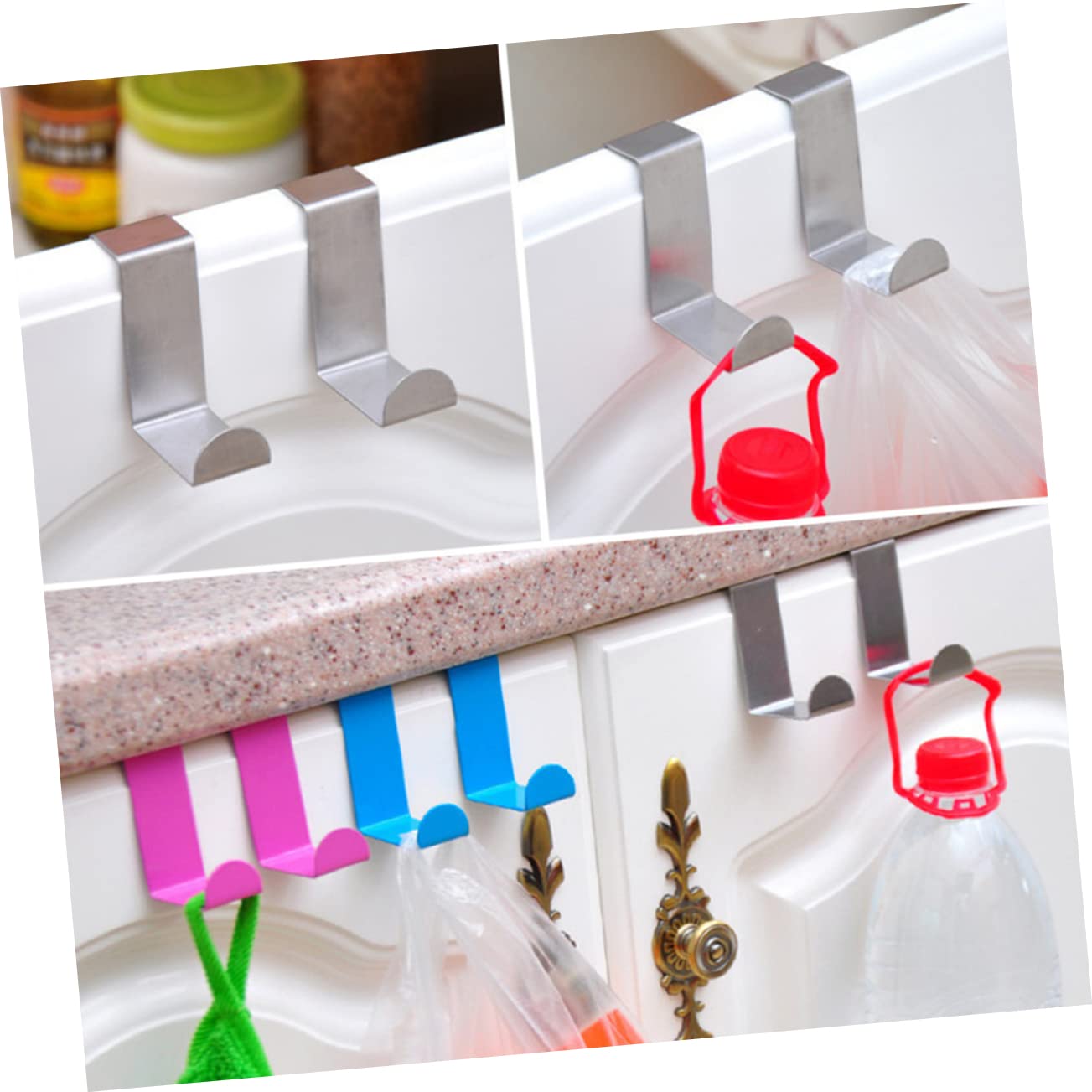 Garneck 2pcs Stainless Steel Door Hanger Over Door Hanger Over The Door Hanger Holder Over Door Clothes Hanger Rack Hook Hangers