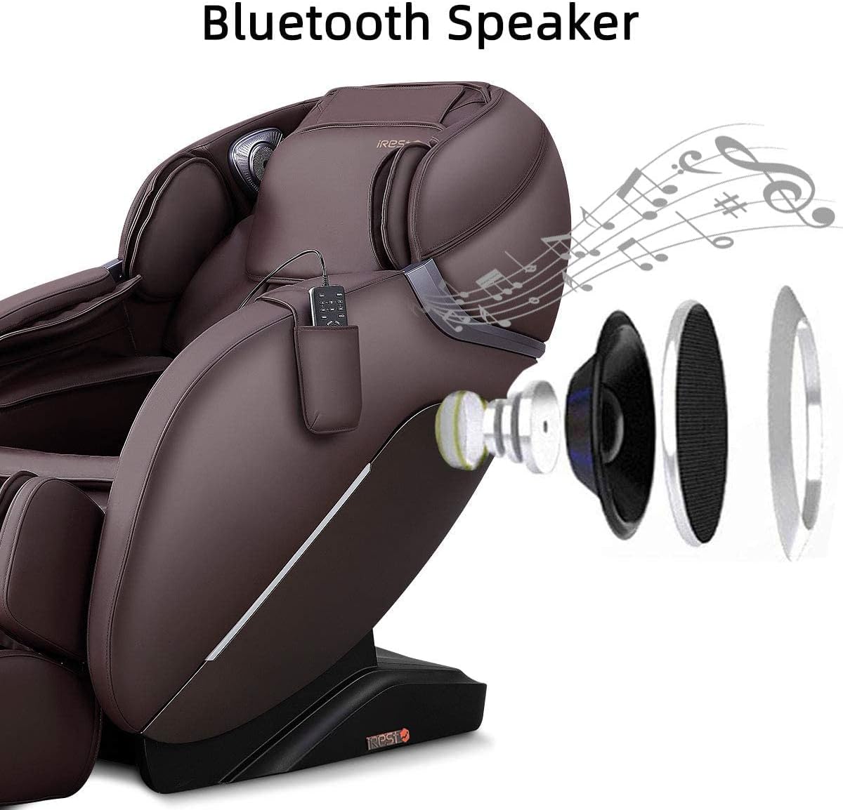 iRest SL Track Massage Chair Recliner, Full Body Massage Chair with Zero Gravity, Bluetooth Speaker, Airbags, Heating, and Foot Massage (Brown) : Beauty & Personal Care