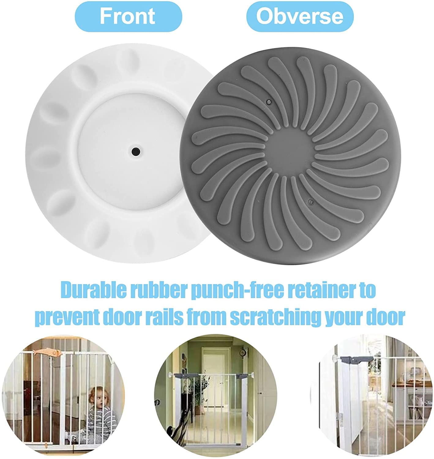 Mumoo Bear Stair Gate Wall Protector, 4 Pcs Stair Gate Extension Wall