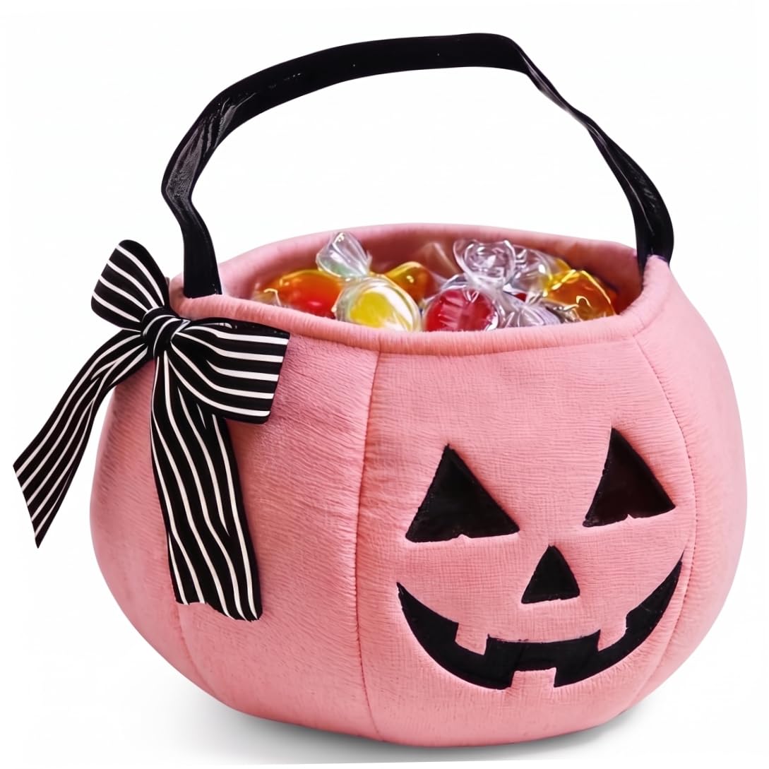 Bemonew Style 1 Halloween Pumpkin Bucket, Small Orange Basket