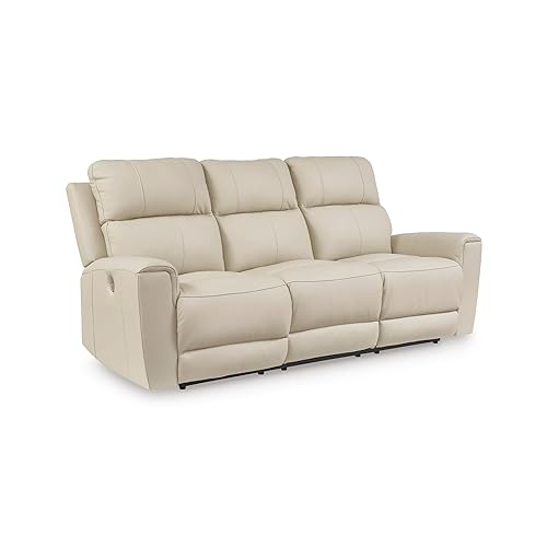 Dahlmoore Modern Leather Match Power Reclining Sofa with USB Ports,