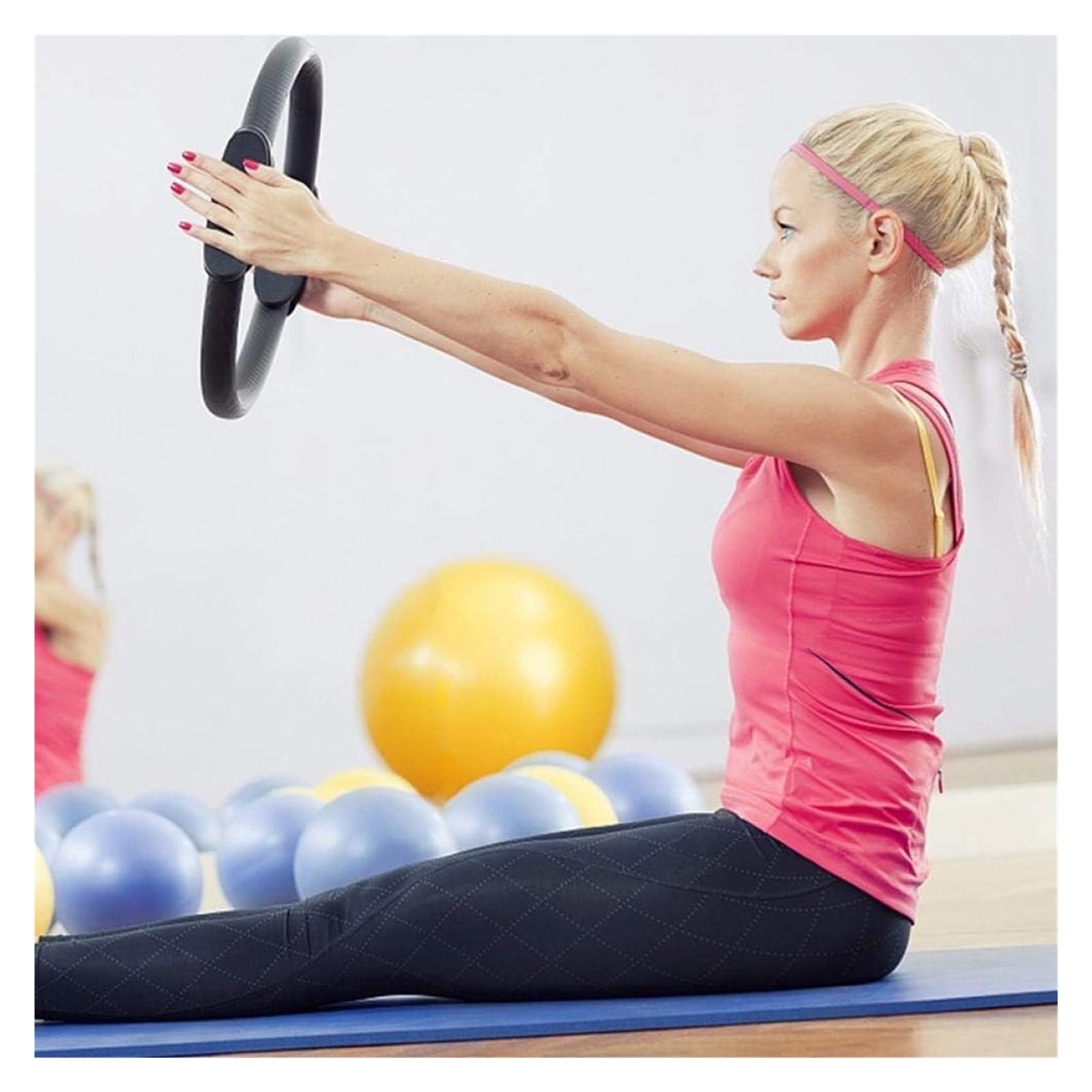 Aro de Yoga, Anillo de Pilates círculo mágico Cuerpo Deporte Ejercicio Fitness Fuerza Herramienta Yoga