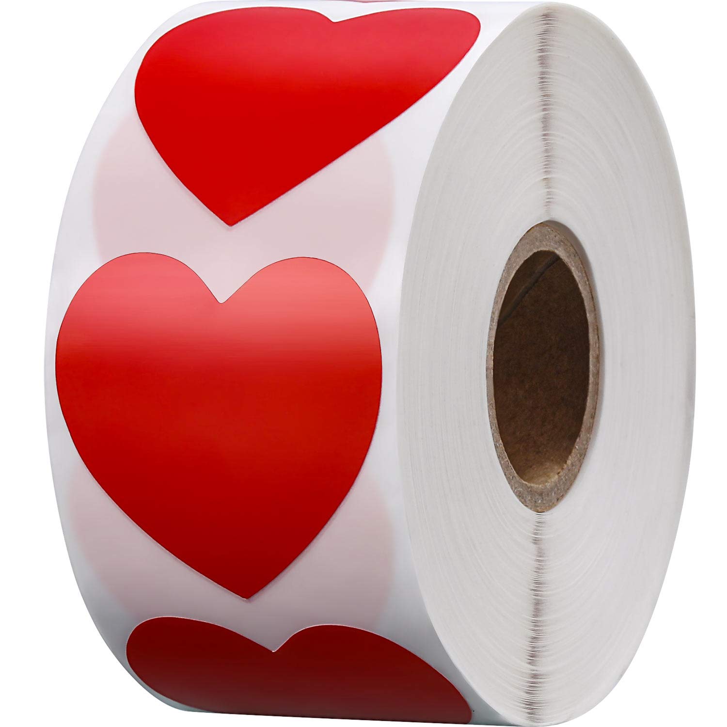 Boao 800 Pieces Red Heart Stickers Valentine‘s Day Crafting Scrapbooking, Adhesive Label Hearts Sticker Roll (1.5 Inch Labels 800 Pieces Labels)