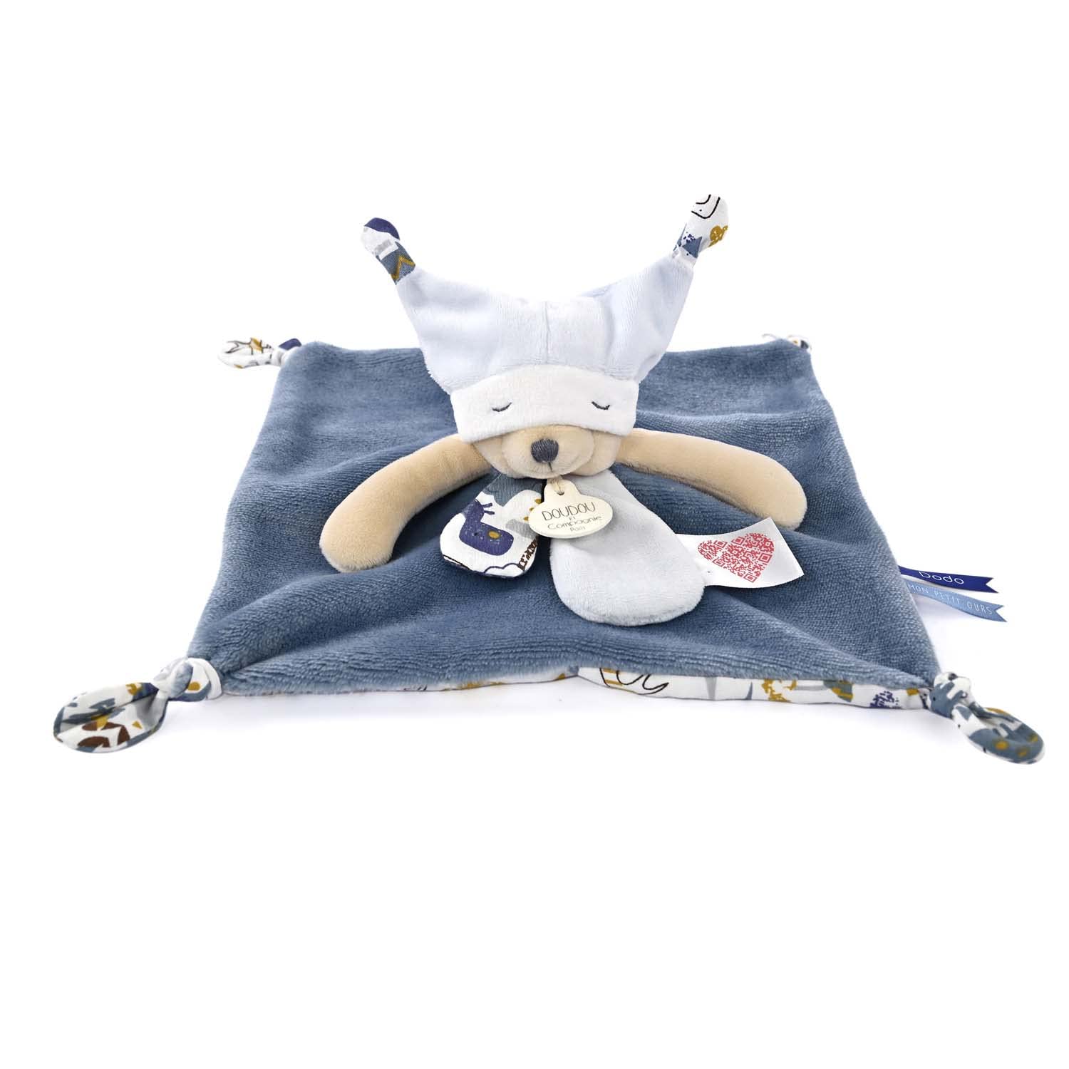 Doudou et Compagnie - Les Petits Futés DC4059 Cuddly Toy Bear Blue 25 cm Blue, 25 cm x 7 cm - Image 2