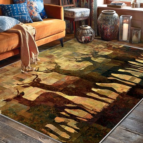 Tapis rustique antidérapant grand format pour salon et bureau - 2