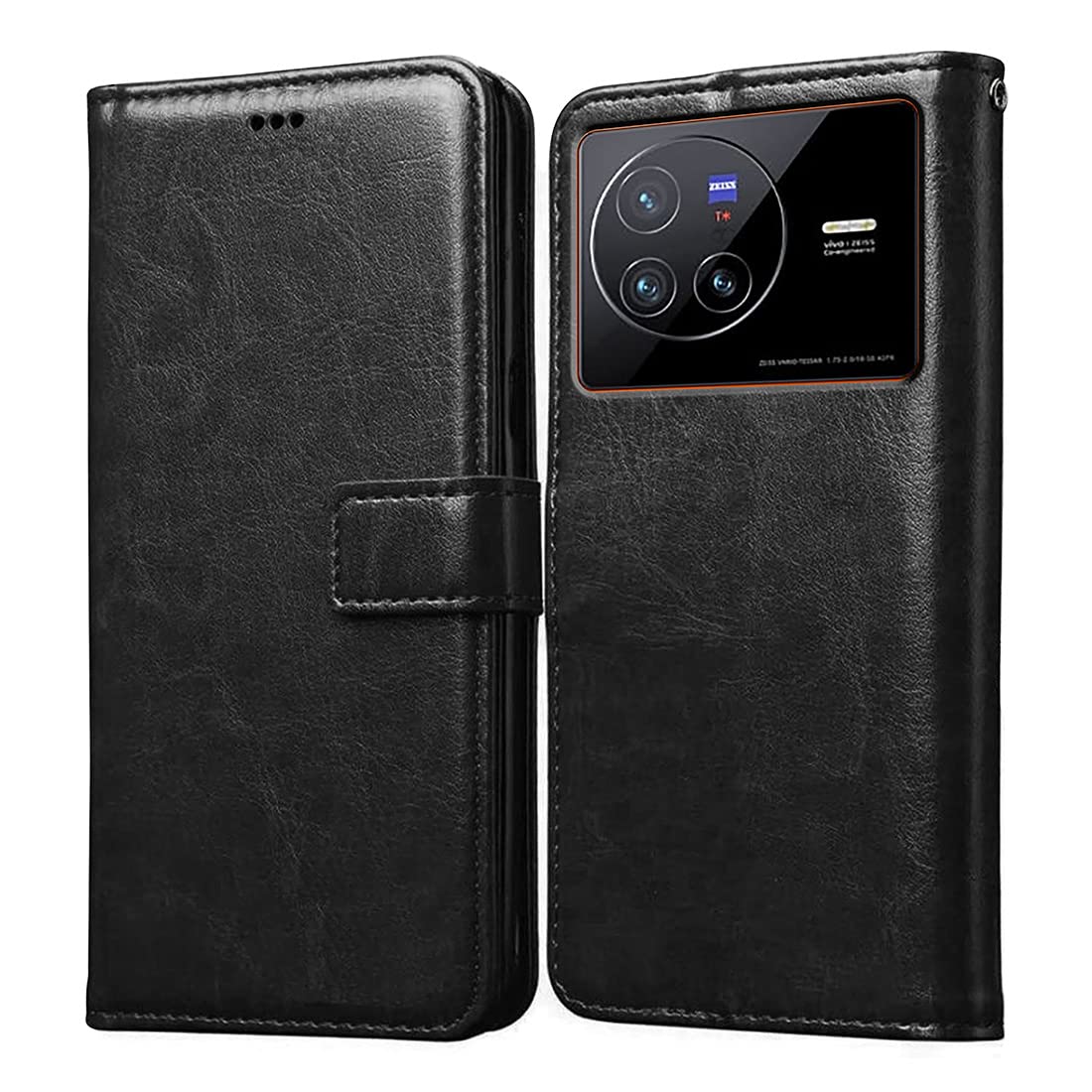 Casotec Flip Cover for Vivo X80 5G | Premium Leather Finish | Inbuilt Pockets & Stand | Flip Case for Vivo X80 5G (Black) (B0B7P9MTMQ) Amazon Price History, Amazon Price Tracker