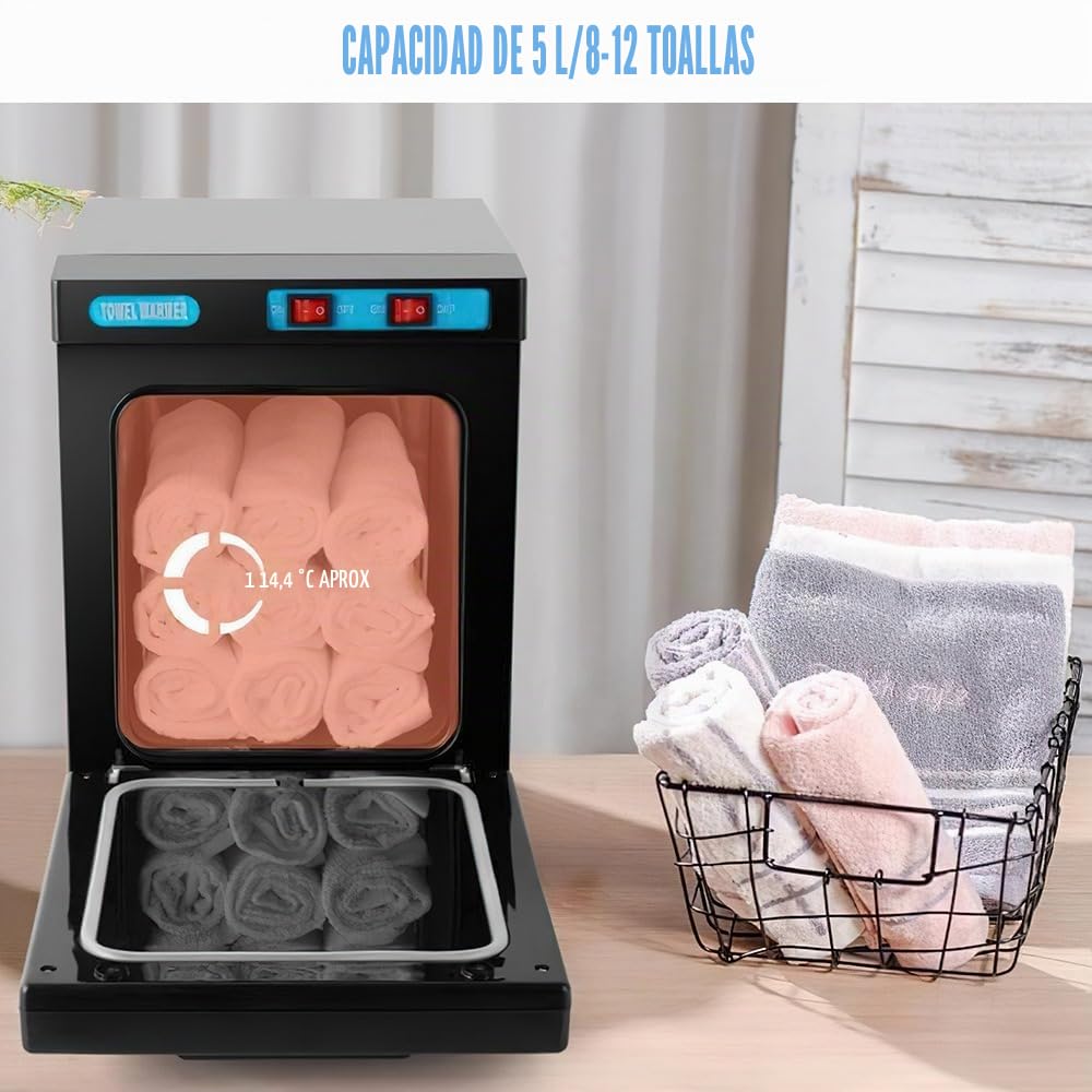 EagerMinds Calentador de toallas, 10/23L UV toalla desinfectante, toalla caliente esterilizador gabinete, toallas de calefacción de 360°, 176°F calentador profesional para belleza, salón, spa (blanco)