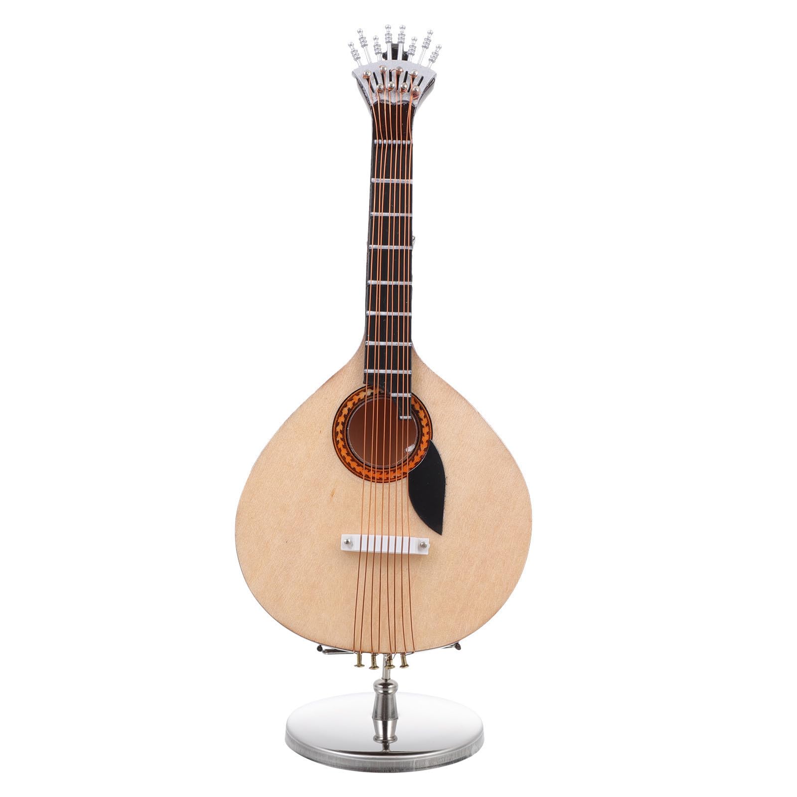 Guitare portugaise miniature en bois : décorez votre bureau avec cet ornement kaki