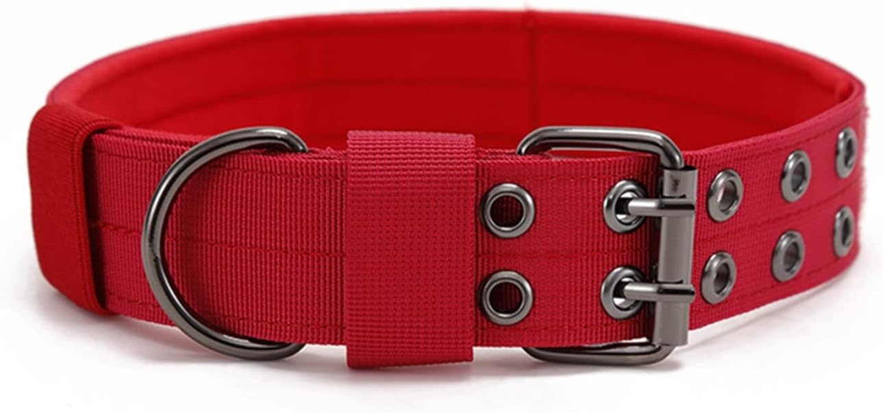Dog Collar， Durable Tactical Dogs Collar Leash Set Adjustable Military Pets Collars Shepherd Training Medium Large Dog Accessories (Color : Hortel�)