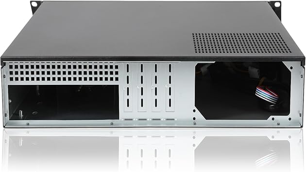 RackChoice MicroATX/Mini-ITX 2U Rackmount Server Chassis max 9x3.5 Bay / USB3.0 with 2.0 Adapter Support ATX PSU Either top or Side Cooling Depth 17.7 Black