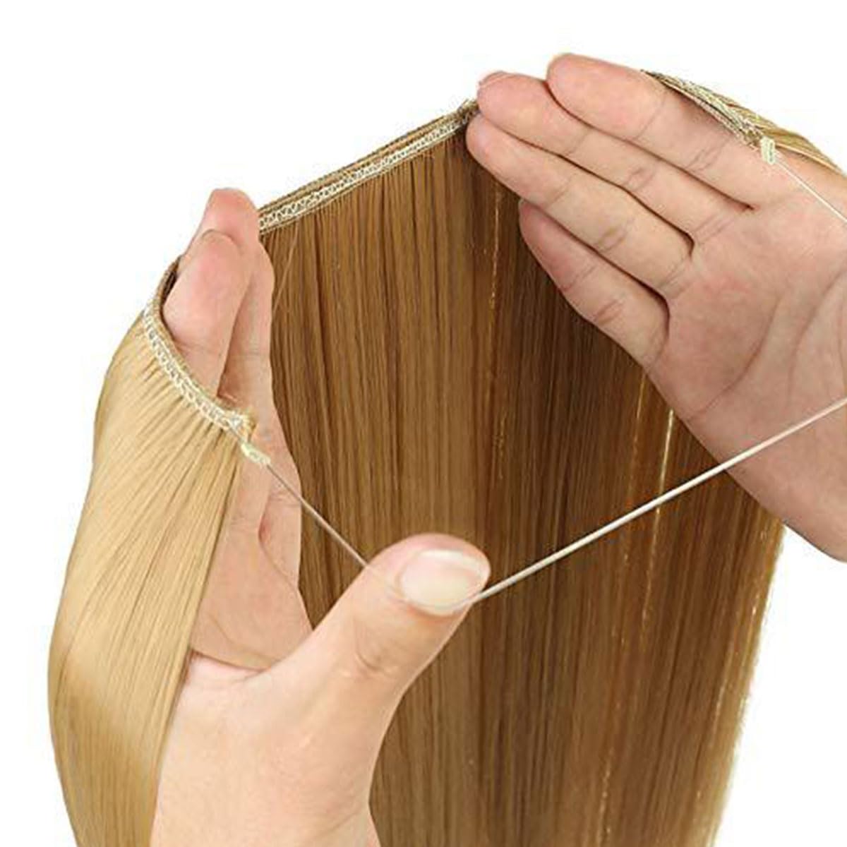 Invisible Wire Hair Extensions Friendly Synthetic Curly Hair Extension Wavy Hairpieces for Women 1025, FH001025 - Image 3