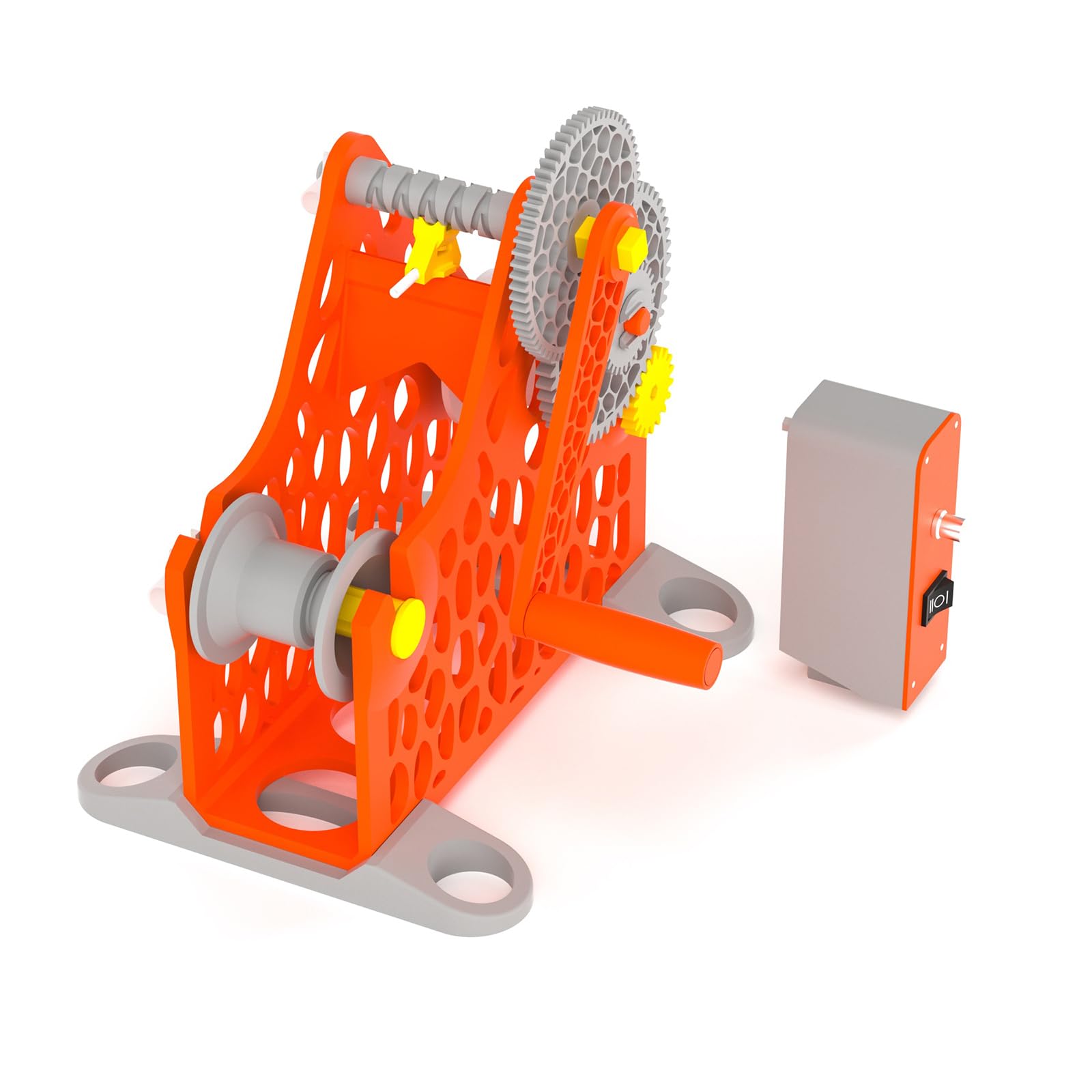 Retraktor filamentu do drukarki 3D, nawijarka szpul, elektryczna nawijarka materiałów eksploatacyjnych, zdolna do utrzymania szpul 2KG, modułowa konstrukcja z możliwością (Orange)
