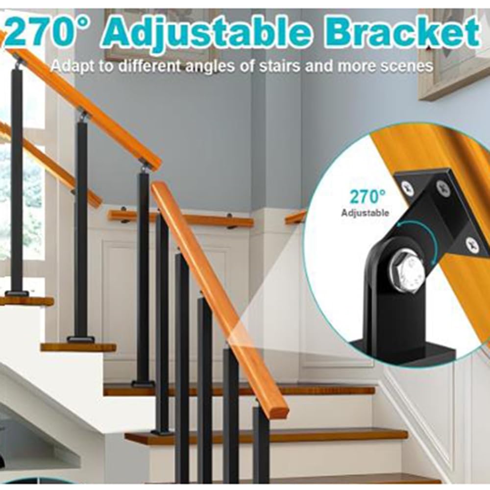 Regulowane tralki schodowe, 5 sztuk, metalowe wrzeciona balustrady boczne na werandę, łatwe w instalacji, czarne wykończenie