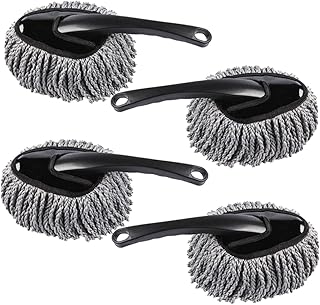 MAGICLULU Pack of 4 Car Wax Brush Duster Ergonomic Handle Microfibre Interior Brush for Car and Bicycle Gentle without Scratches