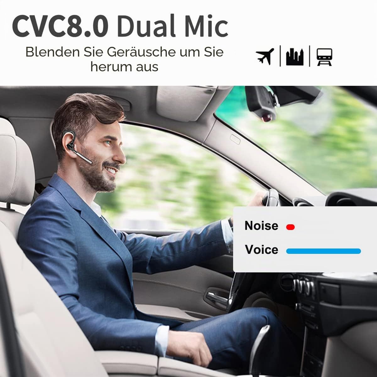 Conambo K18 Bluetooth V5.1 kabelloser Ohrhörer mit CVC 8.0 ENC Dual Mic Geräuschunterdrückung Kopfhörer mit Mikrofon