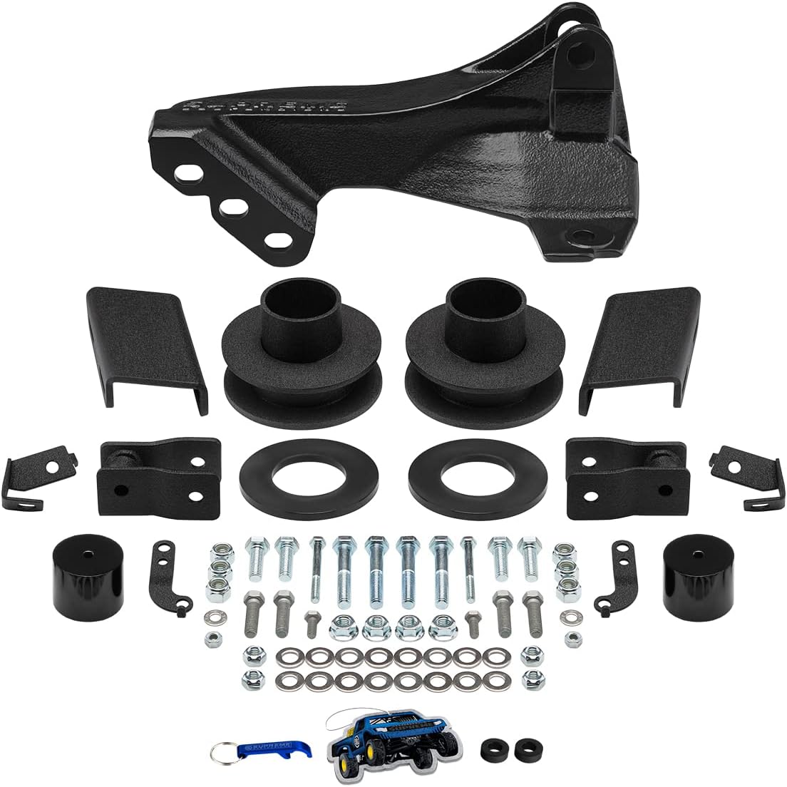 Supreme Suspensions - 2.5" Front Leveling Kit for 2011-2022 Ford F250 / F350 Super Duty 4WD High-Strength Steel Front Lift System with OEM Style Track Bar Relocation Bracket