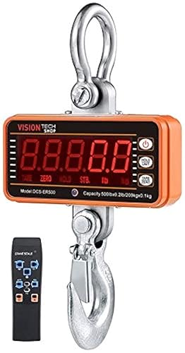 Miniatura 1 de VisionTechShop Báscula digital de grúa DCS-CD de 500 libras 4409lbs pantalla LCD compacta resistente con retroiluminación para fábrica de granja