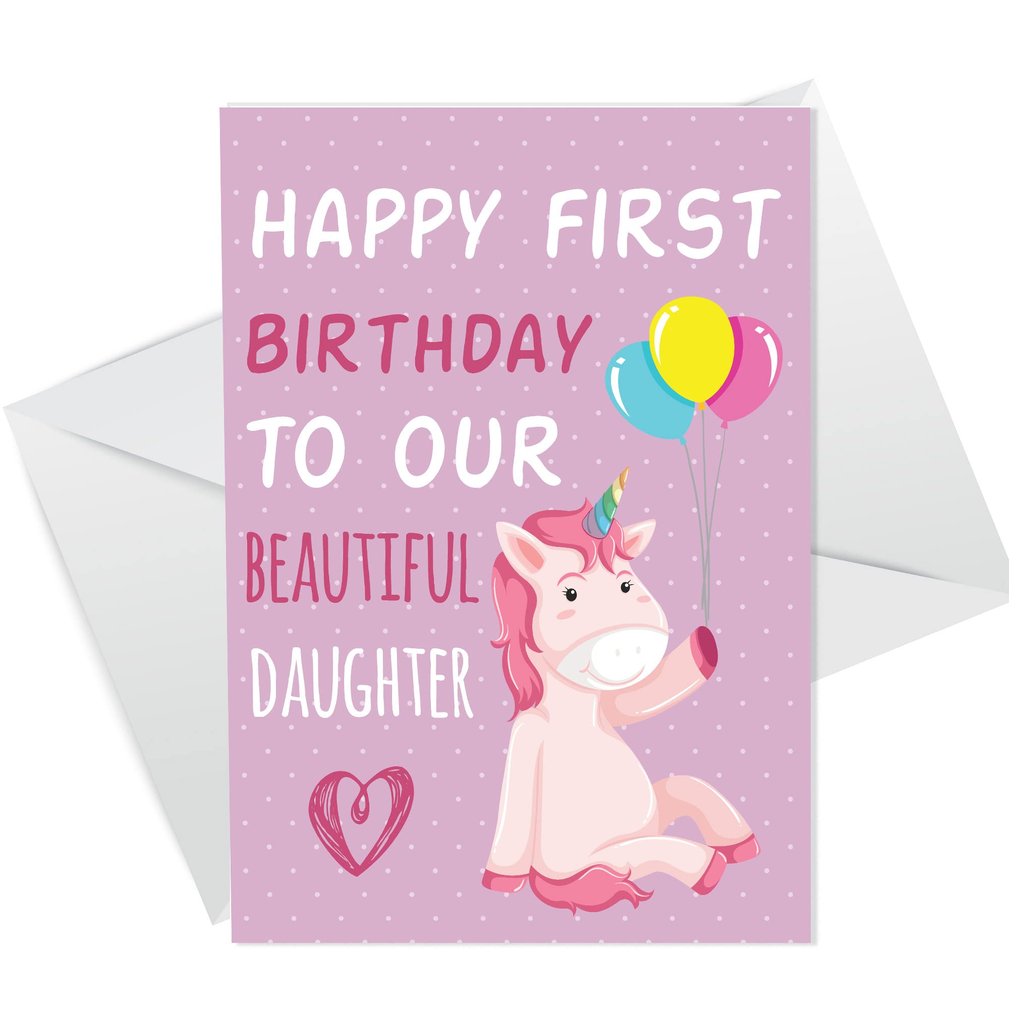 CUTE Birthday Card For Daughter Unicorn Design 1st 2nd 3rd 4th Birthday Card