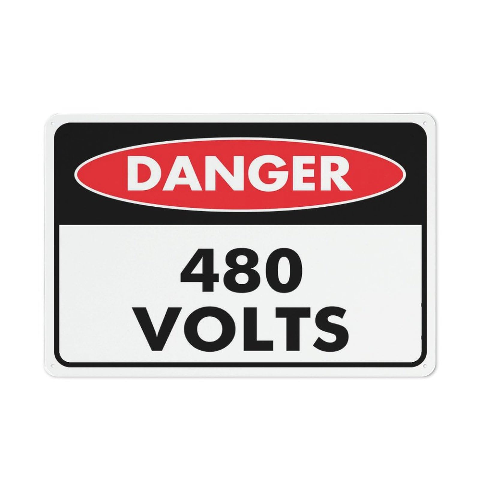 Danger - 480 Volts Sign, 8x12 Inch Outdoor Metal Sign for Business, Workplace, Office, Home, Garden