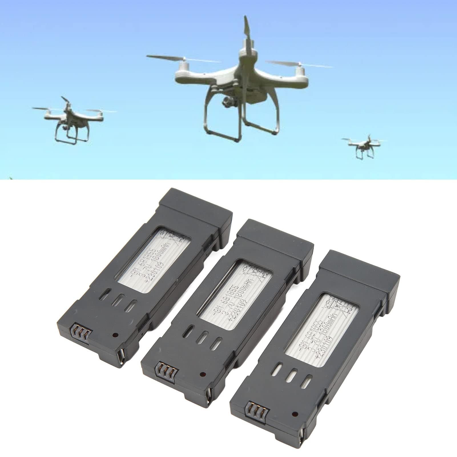 Batterie au Lithium pour Drone RC pour E58 L800 JY019 S168 et Autres Avions Télécommandés avec Câble de 3 en 1, Accessoires de Remplacement pour Quadricoptère Longue Durée