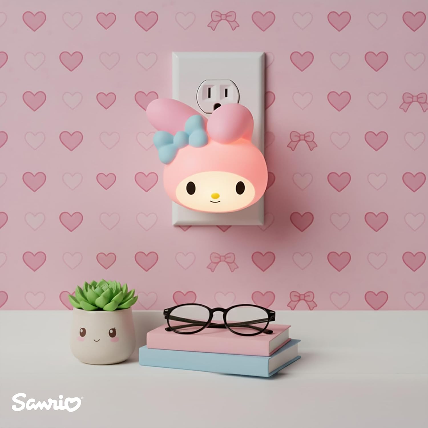 Ukonic Sanrio My Melody Face Plug-in Nightlight, LED Mood Light