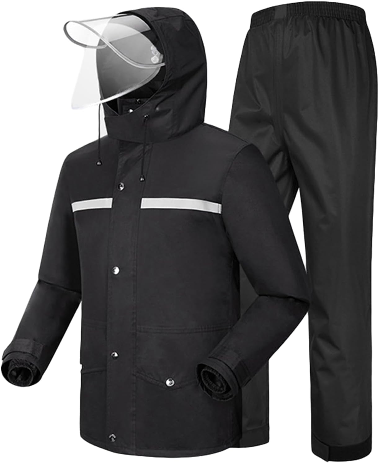 DJT Womens Raincoat Outdoor Waterproof Jacket Pants Set
