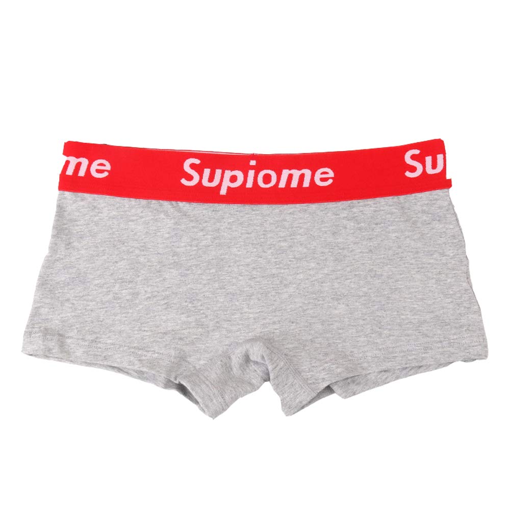 BaronHong Slip Boxer Puro Cotone a Righe in Puro Colore da 3 Pezzi per Tomboy Trans Lesbian (Bianco, M