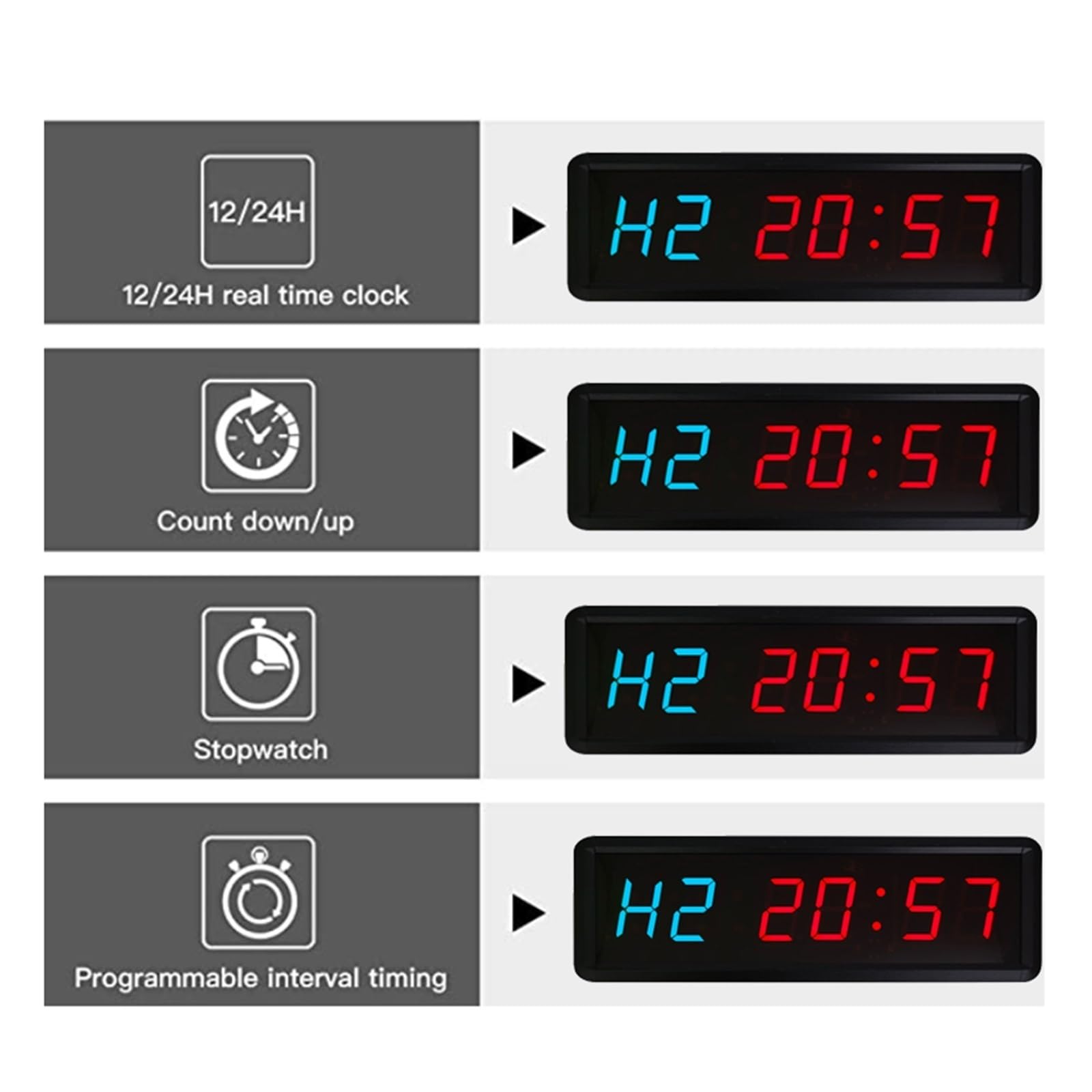 Timer da cucina digitale - Conto alla rovescia magnetico con ampio display LED, volume