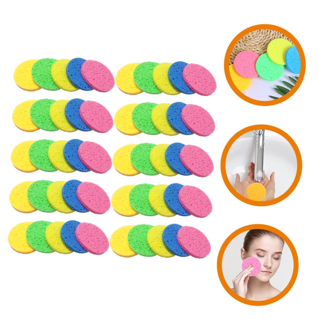 MAGICLULU Set Di 3 Spugne Struccanti Riutilizzabili Per Il Viso Per La Pulizia Spugne Delicate Per Il Viso Per Estetisti Morbide E Delicate 50 Pezzi*3