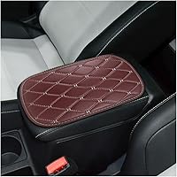 Vista 33 de Funda de cojín de cuero para consola central del coche, 11.4 x 7.4 pulgadas, funda impermeable para reposabrazos y asiento, apta para coches